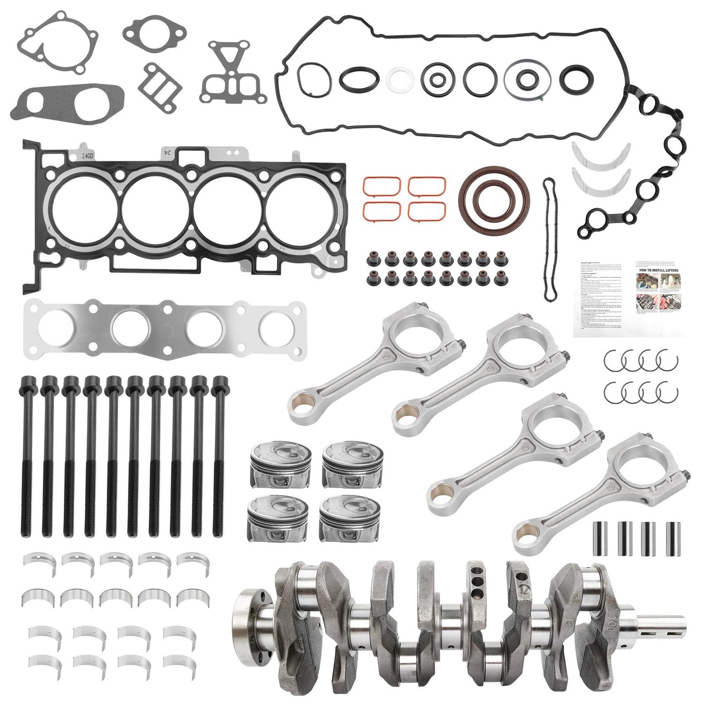 2.4L G4KJ Engine Rebuild Kit Overhaul Headgasket Piston Fit 2011-20 Kia Hyundai
