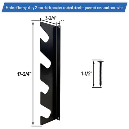 Garage Shed Tool Organizer Wall Mount Racks for Shovels and Rakes, Steel (2 Set)
