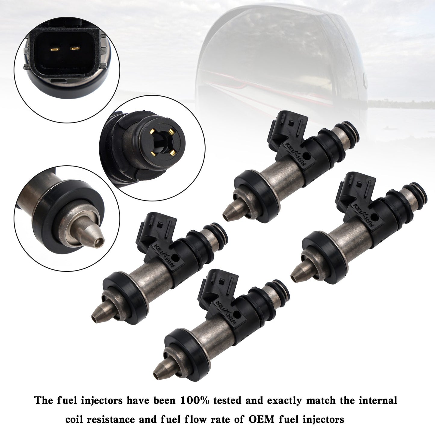 4PCS 16406-ZW5-000 Fuel Injectors For Honda Outboard MP7770 4 Stroke BF115-130HP