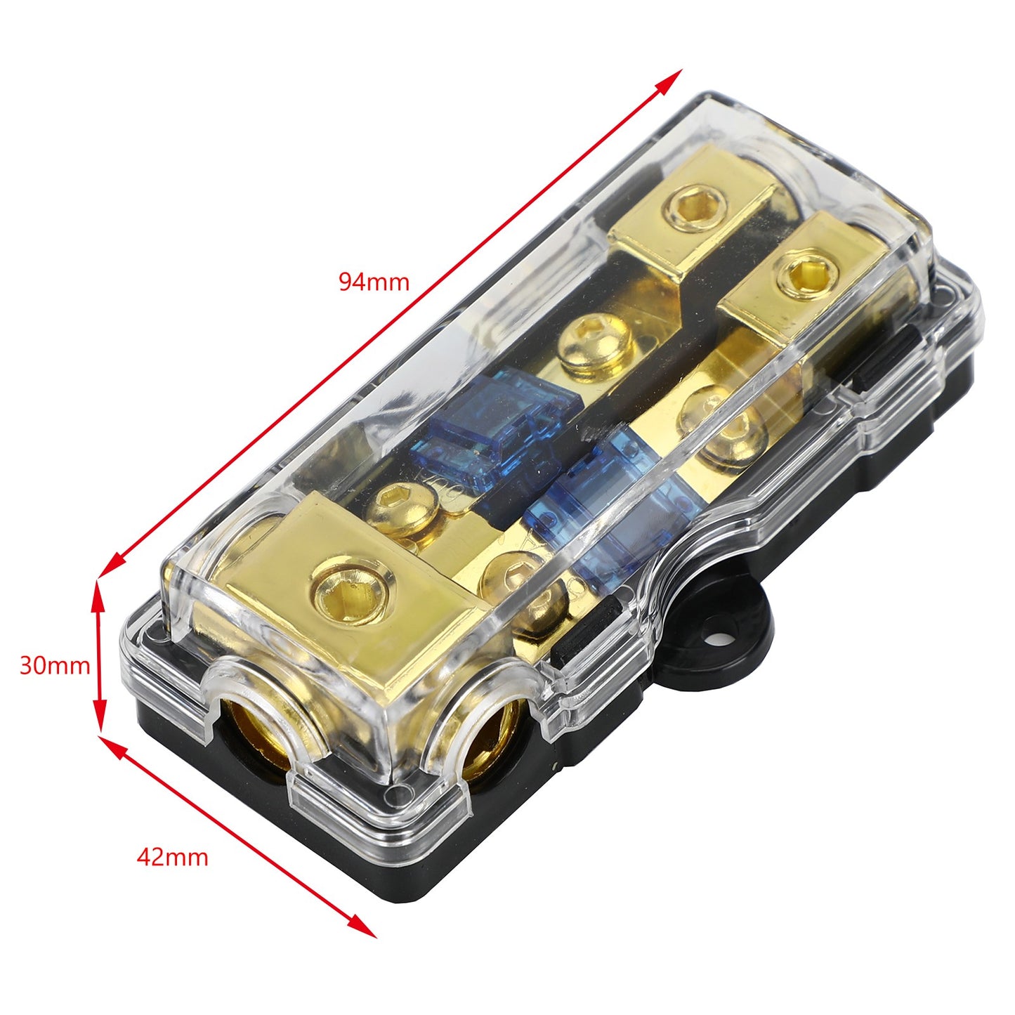 2 Way Car Mini ANL Blade Fuse Holder Stereo Audio 0 4 8 Gauge Distribution Block
