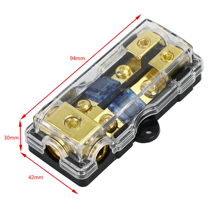 2 Way Car Mini ANL Blade Fuse Holder Stereo Audio 0 4 8 Gauge Distribution Block
