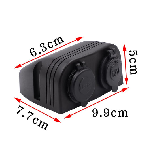 12V Dual USB 4.2A Charger Power Socket Outlet Surface Mount Fit Car Marine