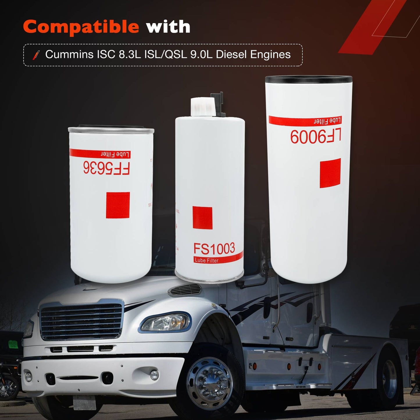 LF9009 FS1003 FF5636 Oil Fuel Filter Water Separator For Cummins ISC 8.3L 9.0L
