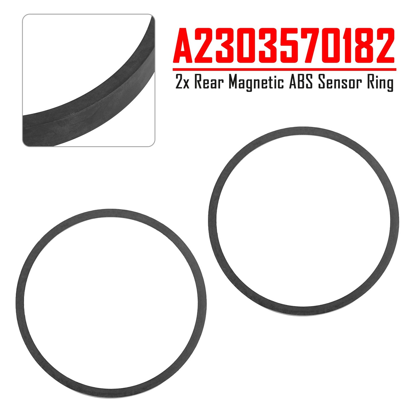 2x Rear Magnetic ABS Sensor Ring for Mercedes Benz C204 W204 S204 A2303570182
