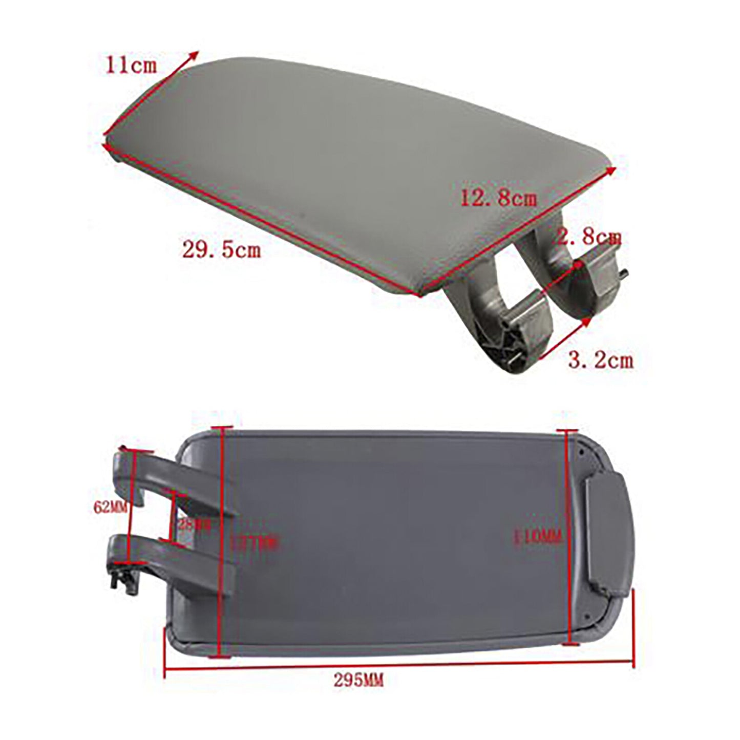 Gray Leather Armrest Centre Console Lid For Audi A4 B6 B7 2001-2008 8E0864245E