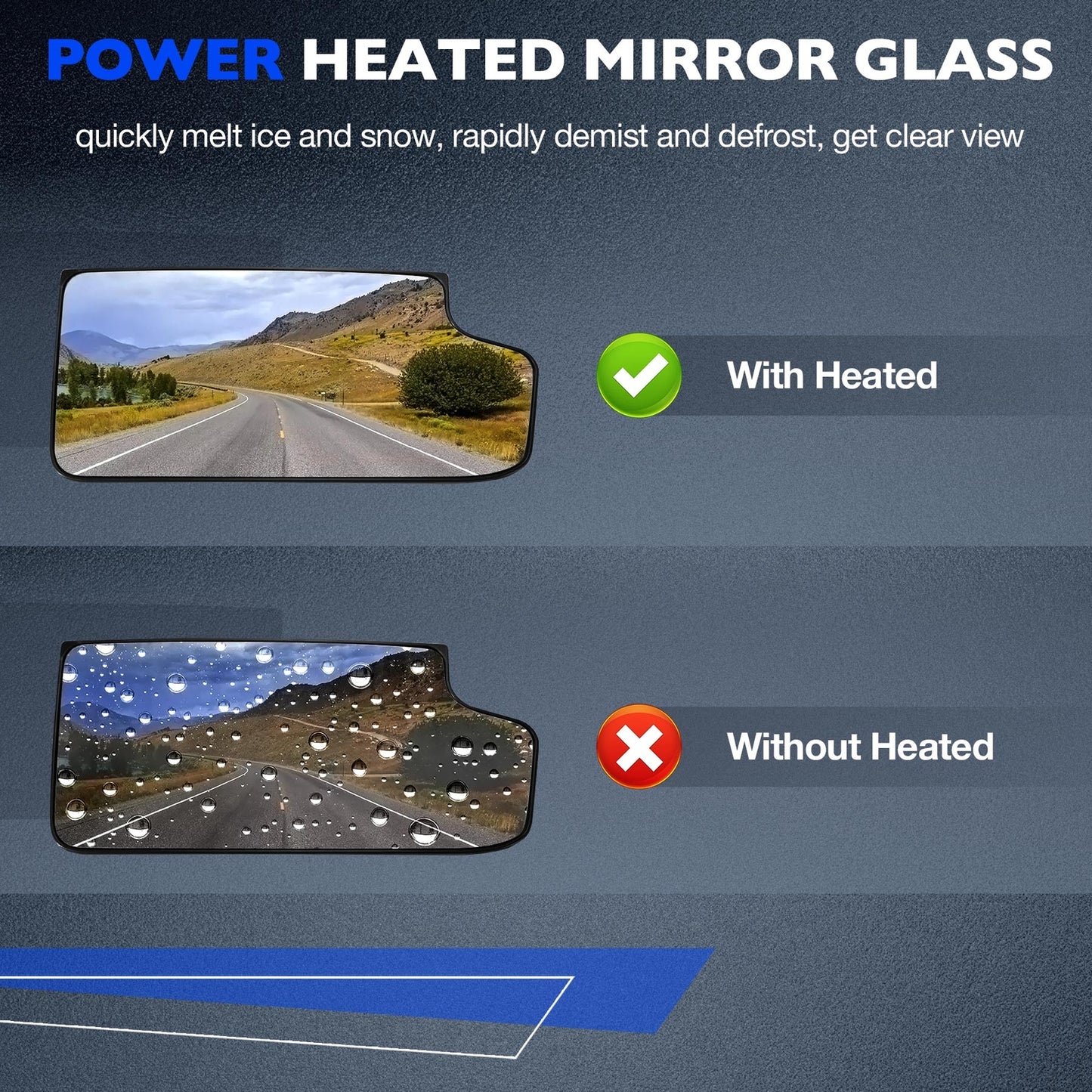 Passenger Right Side Lower Mirror Glasses For 14-17 Chevy Silverado GMC 23444113