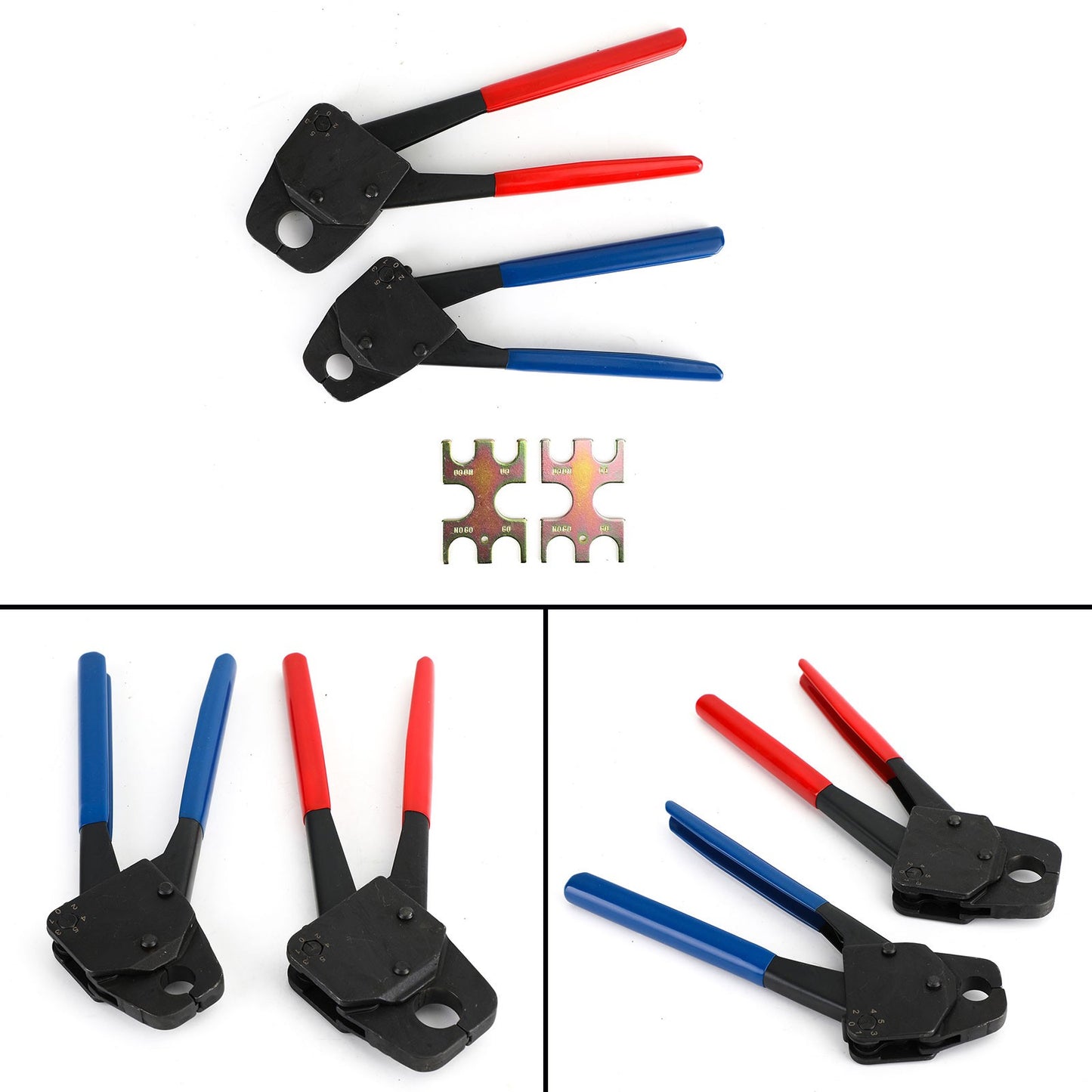 2 Pex Crimper 1/2" And 3/4" Plumbing Crimping Gonogo Angle Gauge Tools Combo