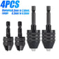 4x 1/4" Hex Shank Keyless Drill Chuck Conversion Adapter Bit Quick Change Driver