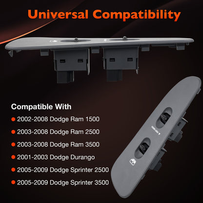 Power Window Door Lock Mirror Switch LH RH w/ Bezel Kit For 01-09 Dodge Ram 1500
