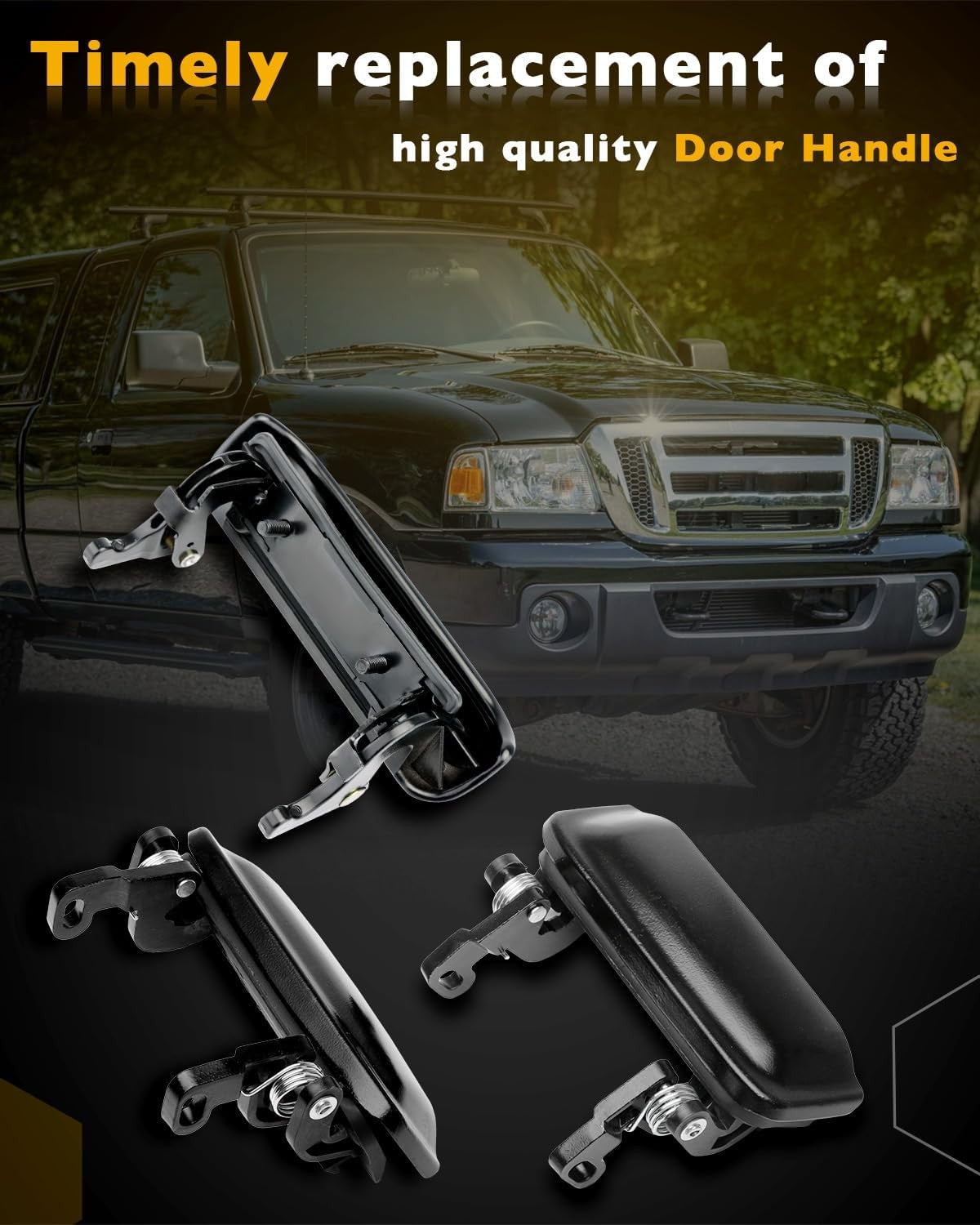 3X Metal Tailgate & Exterior Door Handle Set For 1998-11 Ford Ranger Mazda B2300