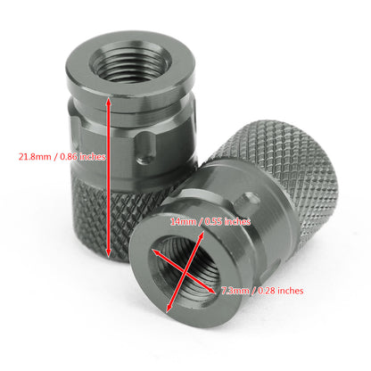 2pcs CNC Anti-Thief Tire Valve Stem Caps For Car Truck Bike Motorcycle