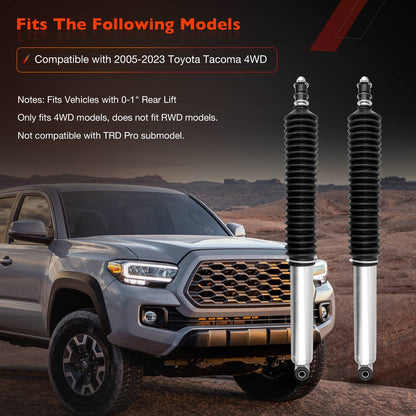 24-186728 2x Rear Absorber Shock w/ 0-1" Rear Lift For 05-23 Toyota Tacoma 4WD