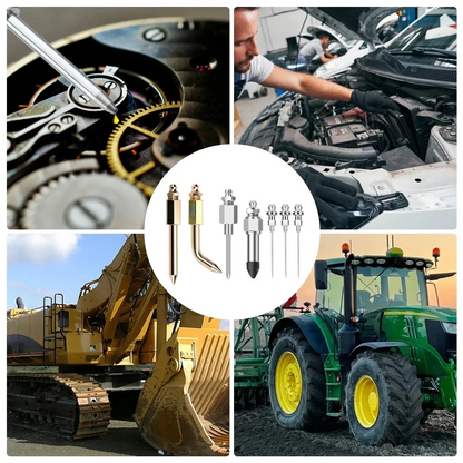 7pcs Grease Gun Accessory Kit Needle Tips Elbow Adapter Dispenser Rubber Nozzle
