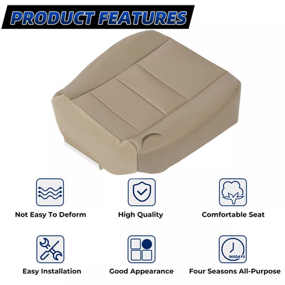Solid Spare For Ford F250 F350 Super Duty 2002-07 Left/Driver Bottom Leather Seat Cover TAN