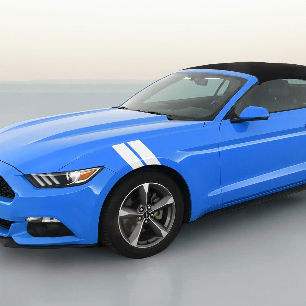 4" Dual Fender Stripe Hash Mark Stripe Decal Graphic Kit For FORD MUSTANG