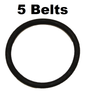 Solid Spare Upright Vacuum Belt for Oreck OR-23, OR100, OR101, OR102 5 BELTS