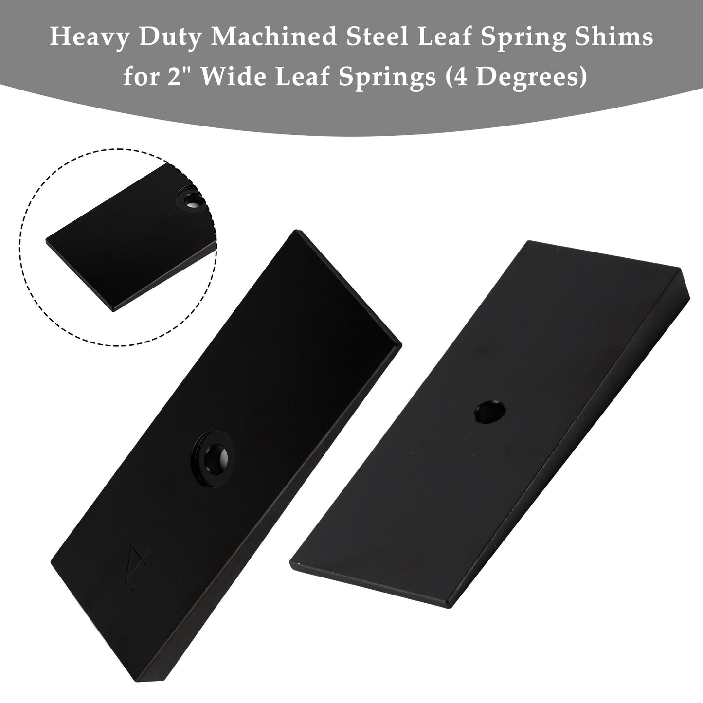 2PCS 2" Wide 4°Degree Steel Leaf Spring Degree Shims Black~·