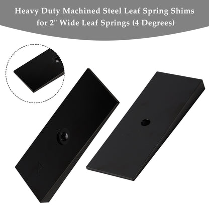 2PCS 2" Wide 4°Degree Steel Leaf Spring Degree Shims Black~·