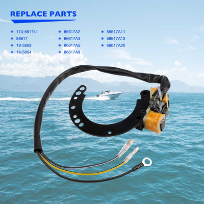 174-6617K1 Outboards CDI Stator for Mercury 6/8/9.9/10/15/18/20/25/35/40 HP 2Cyl