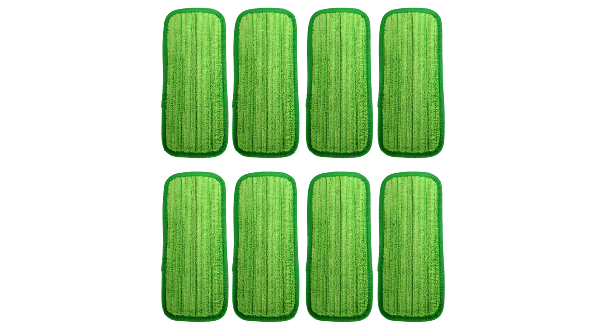 Solid Spare Clean Castle 12" Reusable Premium Microfiber Mop Pads - 8 PACK