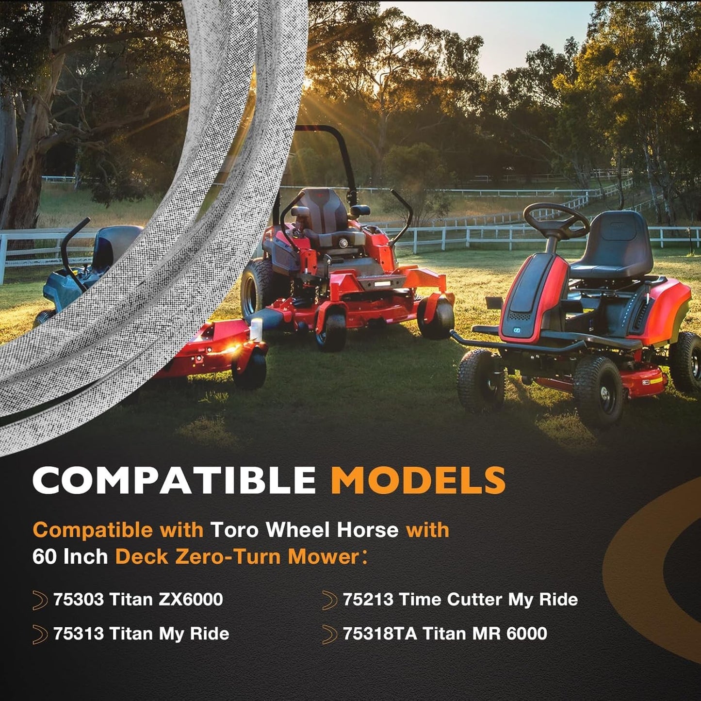 189" x 5/8" Mower Deck Belt For Toro Time Cutter Titan 60" Zero-Turn 133-4372