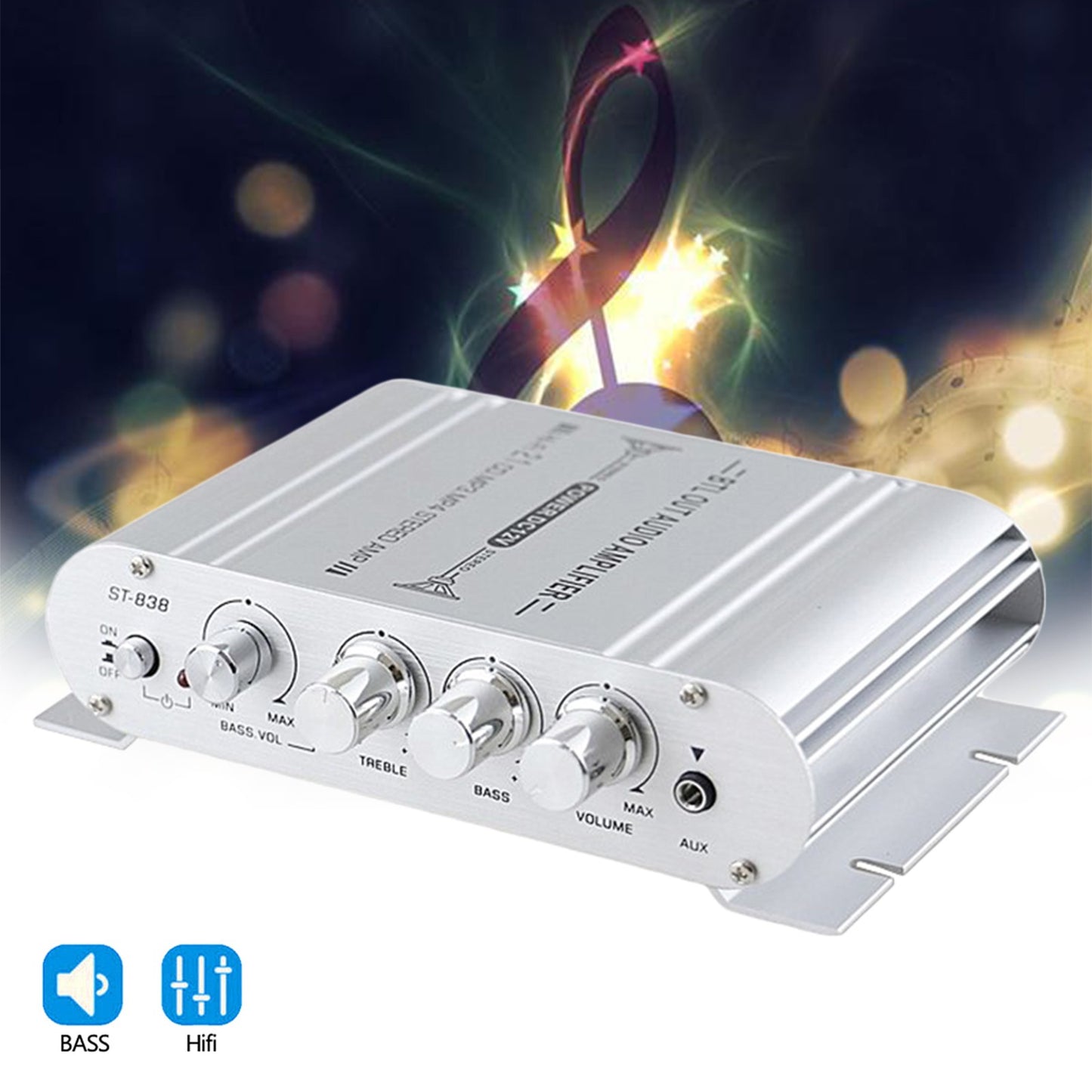 2.1 Channels 400W Hi-Fi Auto Stereo 12V Car Audio Amplifier MP3 Radio Booster