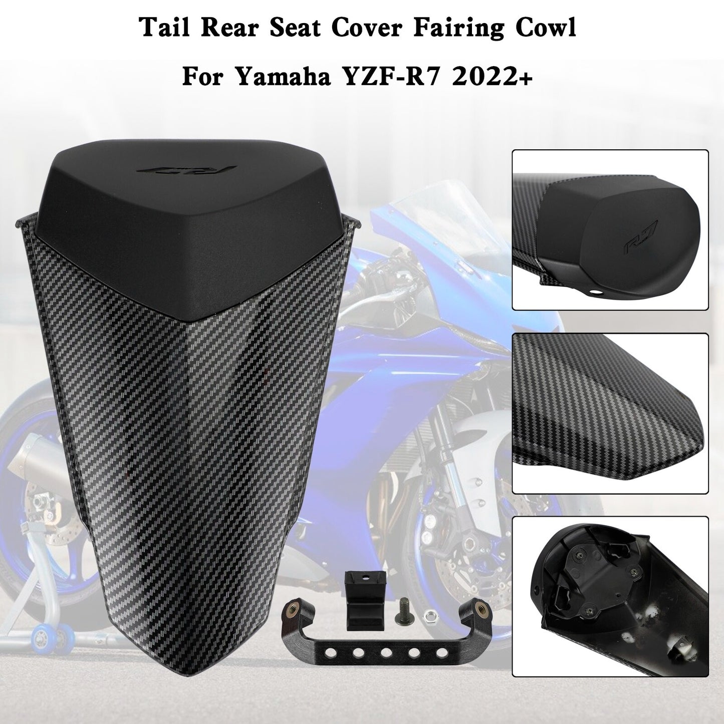 Tail Rear Seat Cover Fairing Cowl For YAMAHA YZF-R7 YZF R7 2022-2025 Carbon