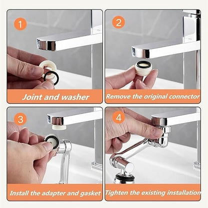 2 Pcs Universal 1080?? Swivel Extension Faucet Aerator Rotate Robotic Arm Extend