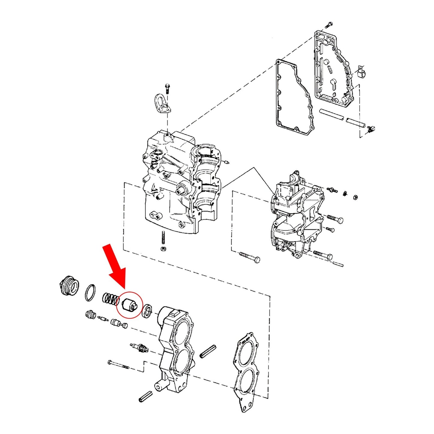 Thermostat & Seat Assembly for Johnson Evinrude Outboard 395919, 432759, 433379