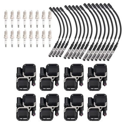 8x Ignition Coil+16xSpark plug+Wire Set UF359 For Mercedes-Benz C CLK ML Class