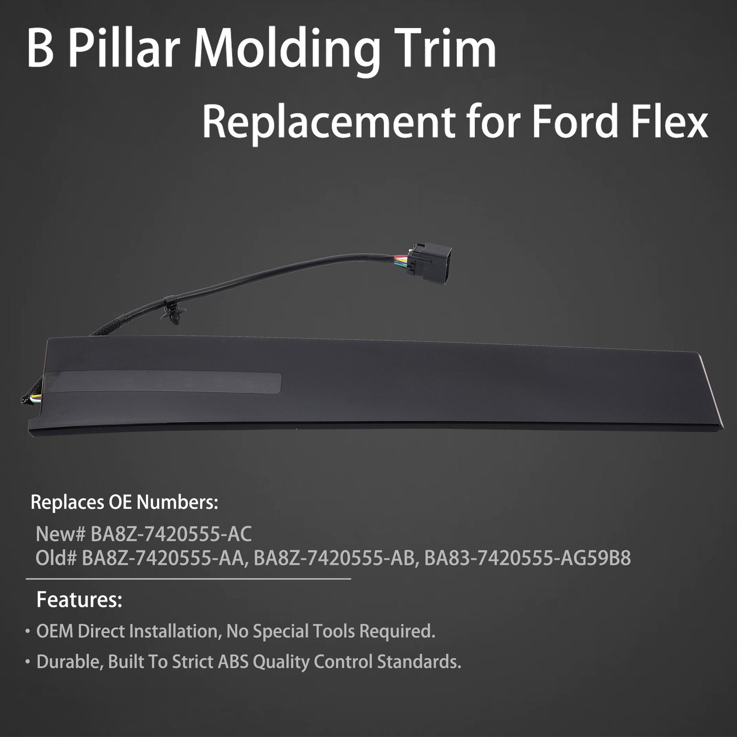 Door Entry Keypad Pillar Molding Trim Left Driver Side For 2010-2019 Ford Flex