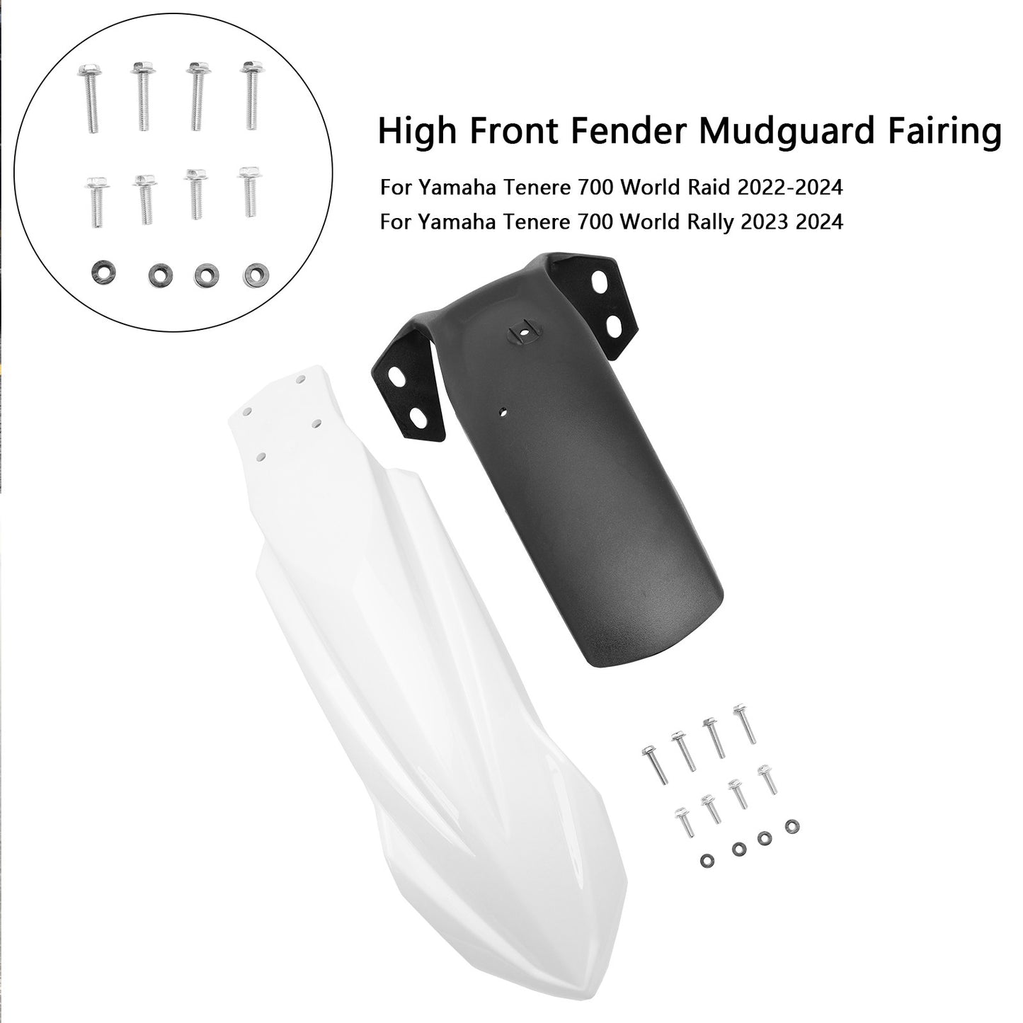 High Front Fender Mudguard Fairing For Yamaha Tenere 700 2019-2026 White