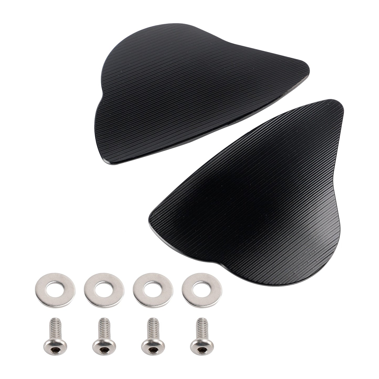 ALUMINUM MIRROR BLOCK OFF PLATES HOLE CAPS BLACK FOR YAMAHA YZF R6 R7 2017-2024