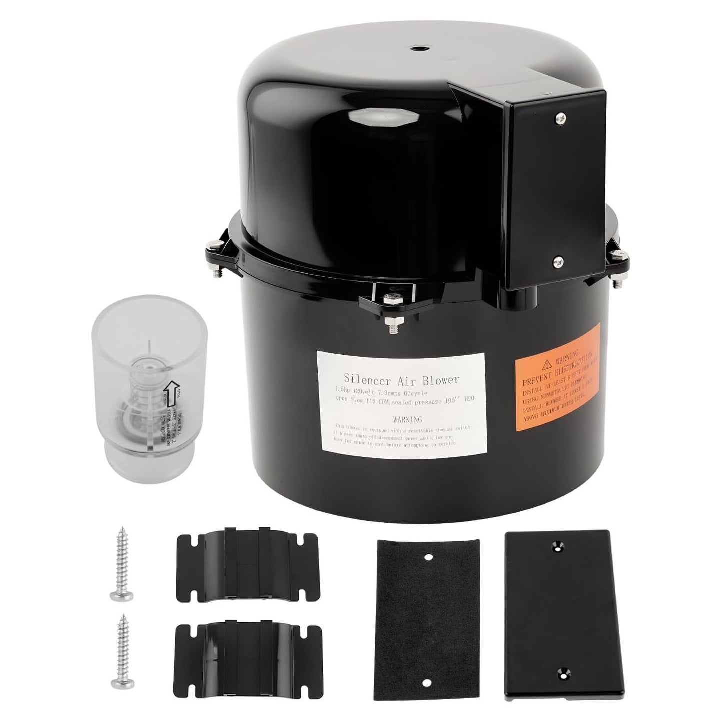 6315141 Pool Spa Blower For Air Supply Silencer 2" Plumbing 1-1/2HP 120V Hot Tub