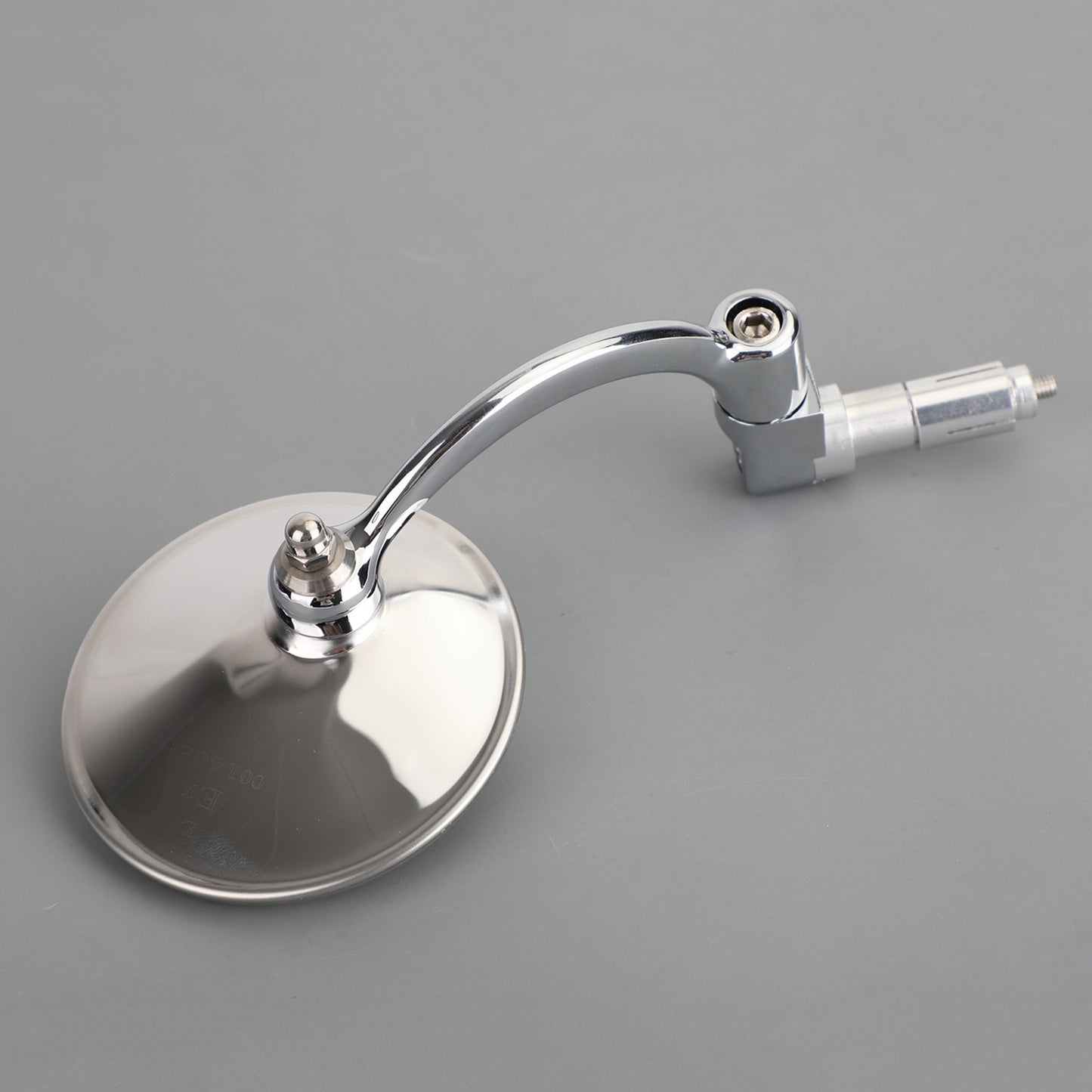 Chrome Round Rearview Mirrors Bar End Mirror for Motorcycle Chopper Cafe Racer