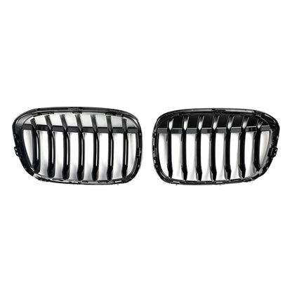 2PCS Gloss Black Front Kidney Grille Grill Fit BMW X1 F48 F49 2016-2018 2017
