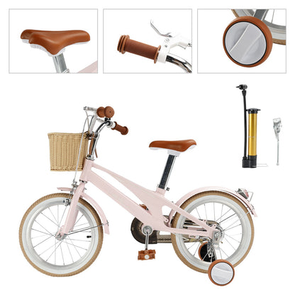 16 inches Kid's Bike Child Bicycle for Ages 7~9 Years Boys and Girls with Basket