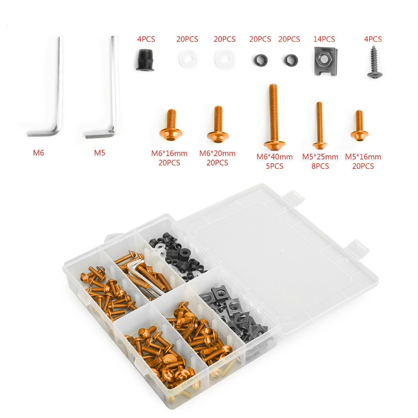177X Fairing Fender Fastener Kit Body Work Screws Bolts Washers Motorcycle