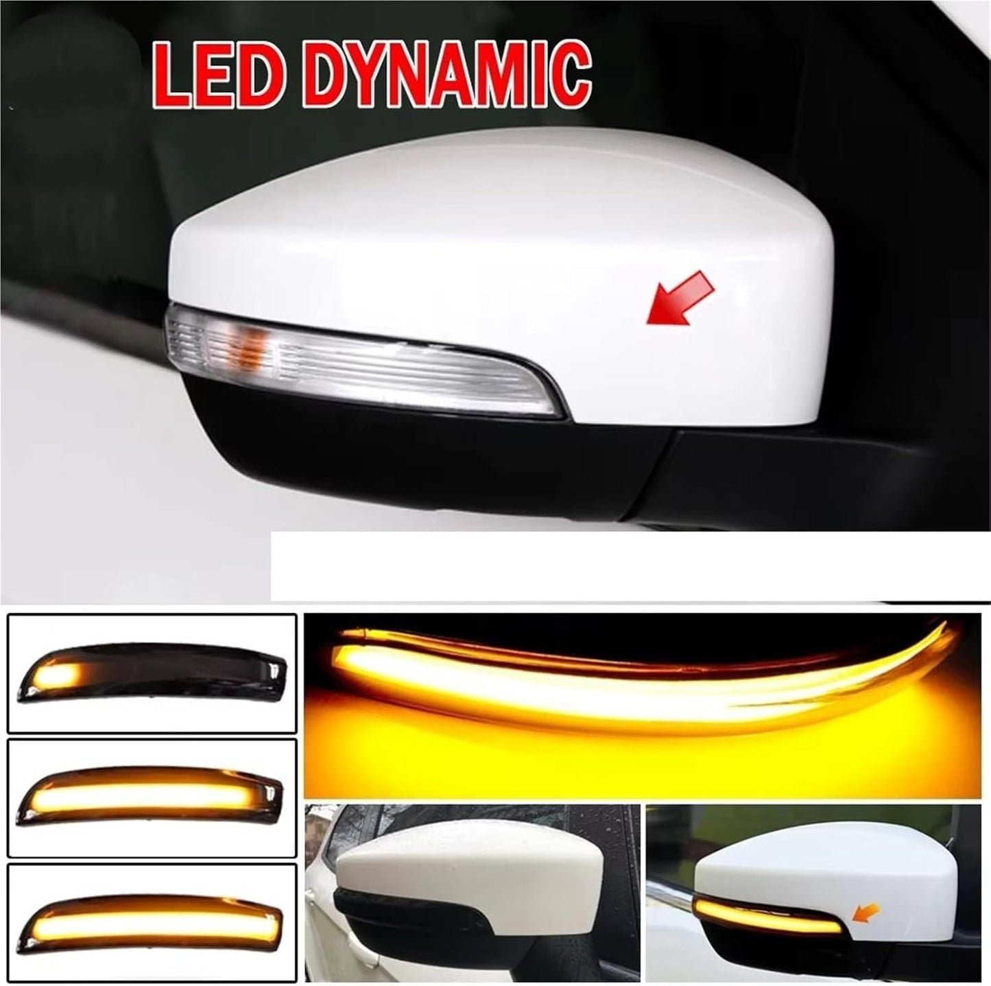 LED Sequential Side Marker Turn Signal Light For Ford Focus MK3 SE/ST/RS 2012-18