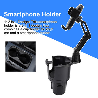 Smartphone Holder, Drink Holder, For Smartphones, Cars, 2-in-1 Cup Holder