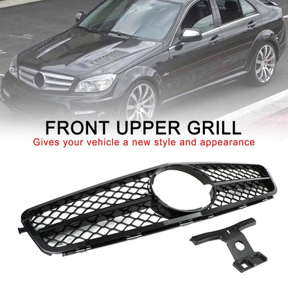 Gloss Black Grill Grille Fits Mercedes Benz W204 C250 C350 2008-13