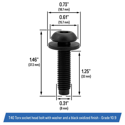M8 Torx Screw Bolts for Jeep Wrangler JK 07-18 Pillar Hardtop, Doors, Frame (4)
