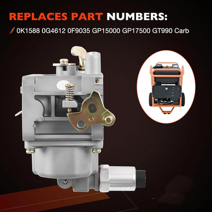 0K1588 Carburetor For Generac GP15000 GP17500 Portable Generator GT990 0G4612
