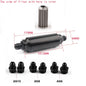 Universal Racing In-Line Fuel Filter With AN 6 8 10 Fittings Adapter 40 Micron