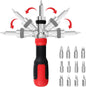 Multi Bit Screw Driver Ratcheting Screwdriver for Phillips Star Flat Square Bit