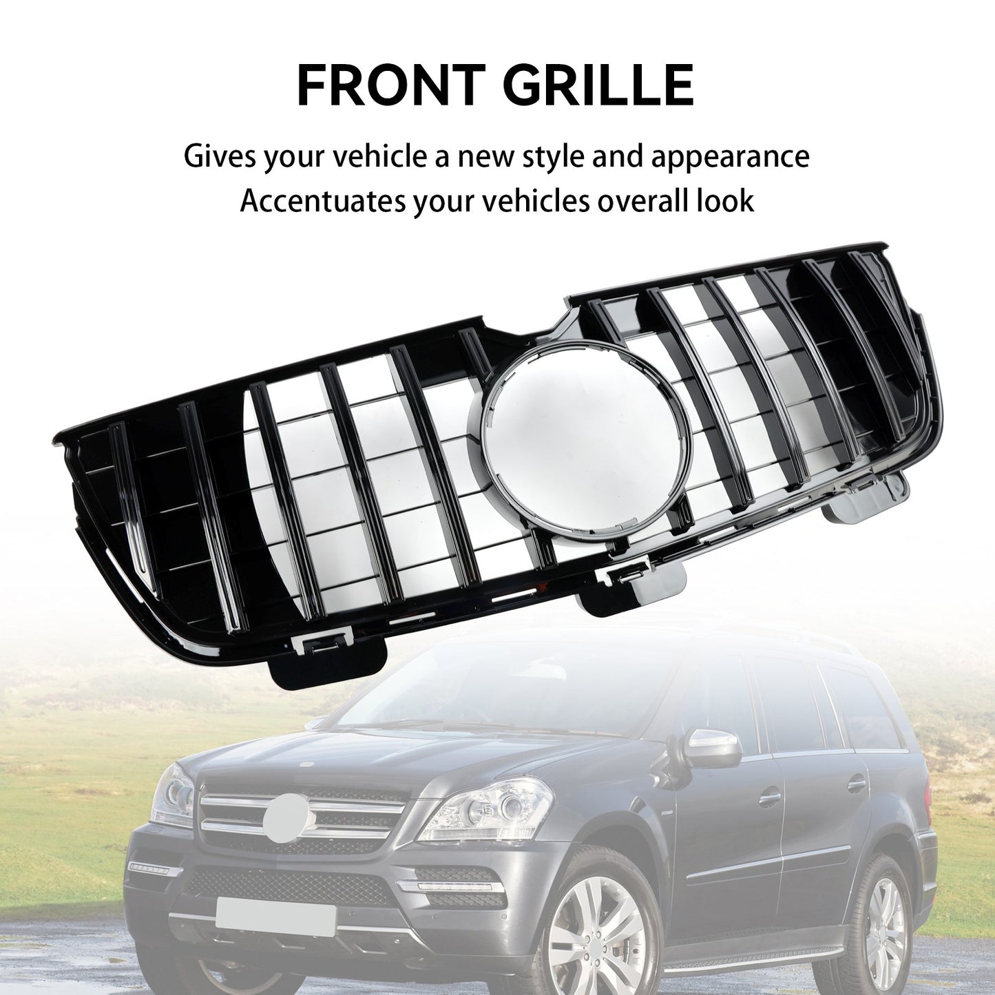 Front Bumper Grill Grille Fit Mercedes-Benz GL-Class X164 GL450 GL500 10-12