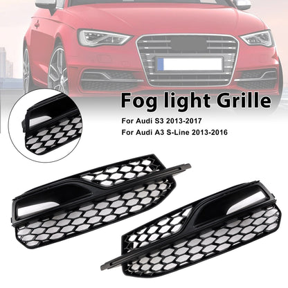 Front Lower Fog Light Cover Grille Grill Fit AUDI A3 S3 S-Line 2013-2016