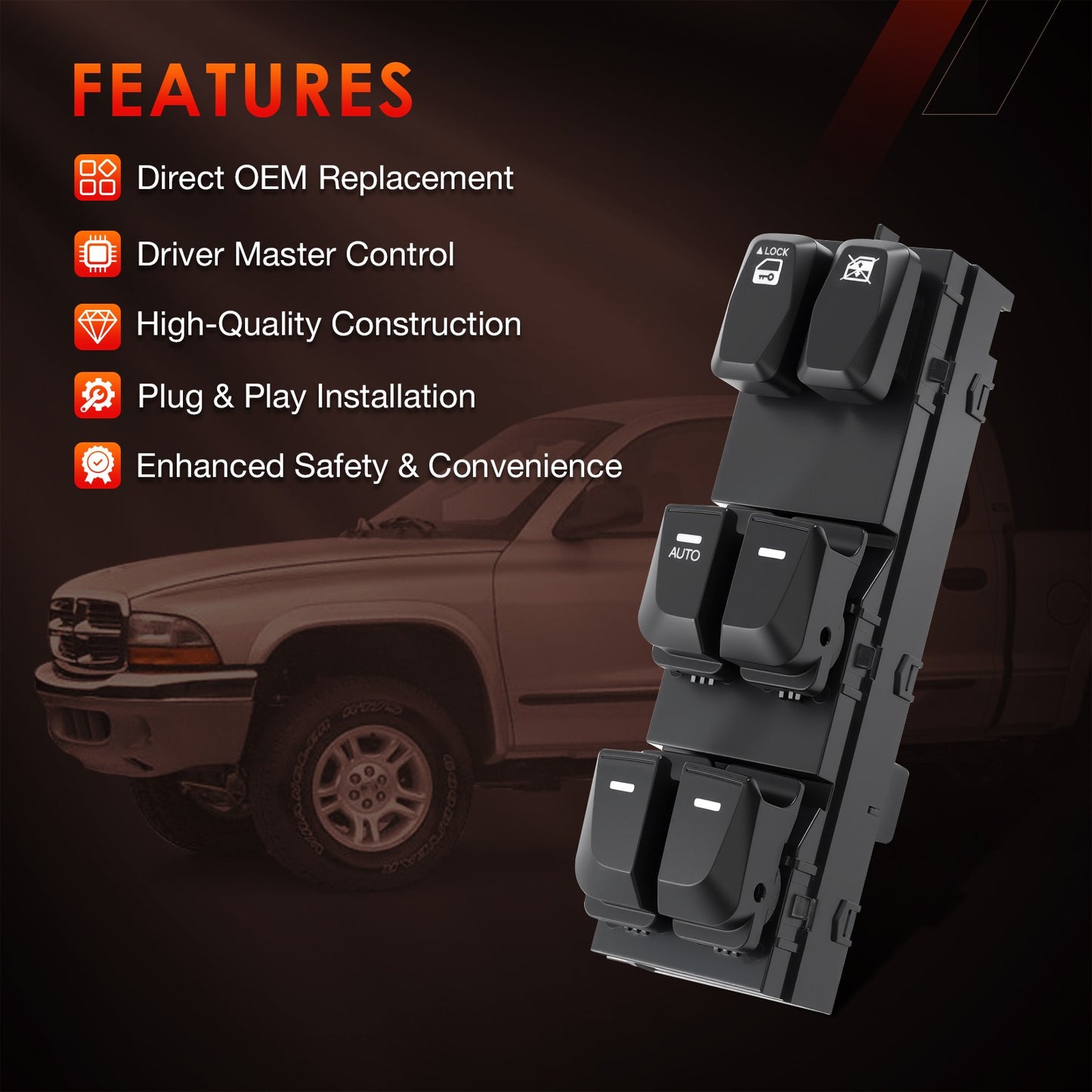 93571-2S000 Master Power Window Control Switch Kit For 2010-2015 Hyundai Tucson