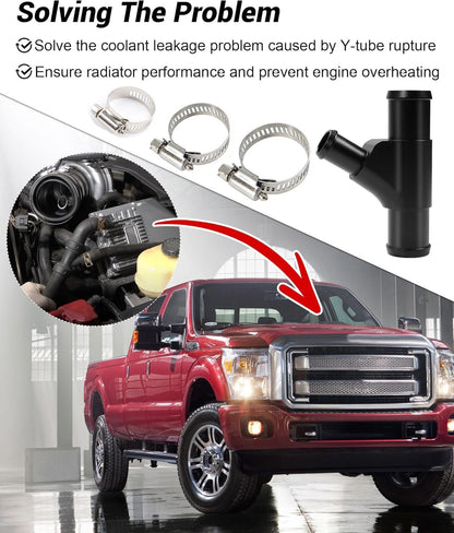 Weldless Radiator Coolant Y-Pipe w/Clamps For Ford F250-F550 Super Duty 6.0L NEW