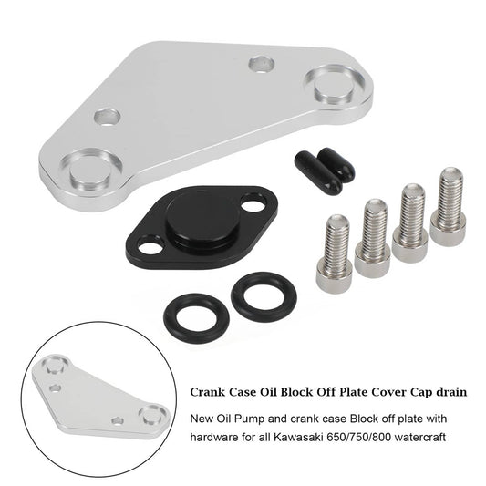 Solid Spare Crankcase Oil Plate Cover Cap Drain for Kawasaki 650SX, SX, X2, 750SX 1986-2002